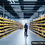 유통관리사와 중소기업 취업 - A modern German warehouse interior showing a diverse team of logistics professionals actively managi...