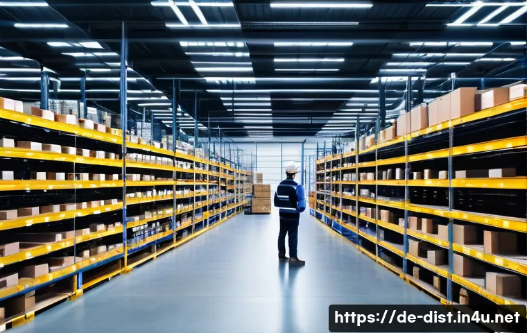 유통관리사와 중소기업 취업 - A modern German warehouse interior showing a diverse team of logistics professionals actively managi...
